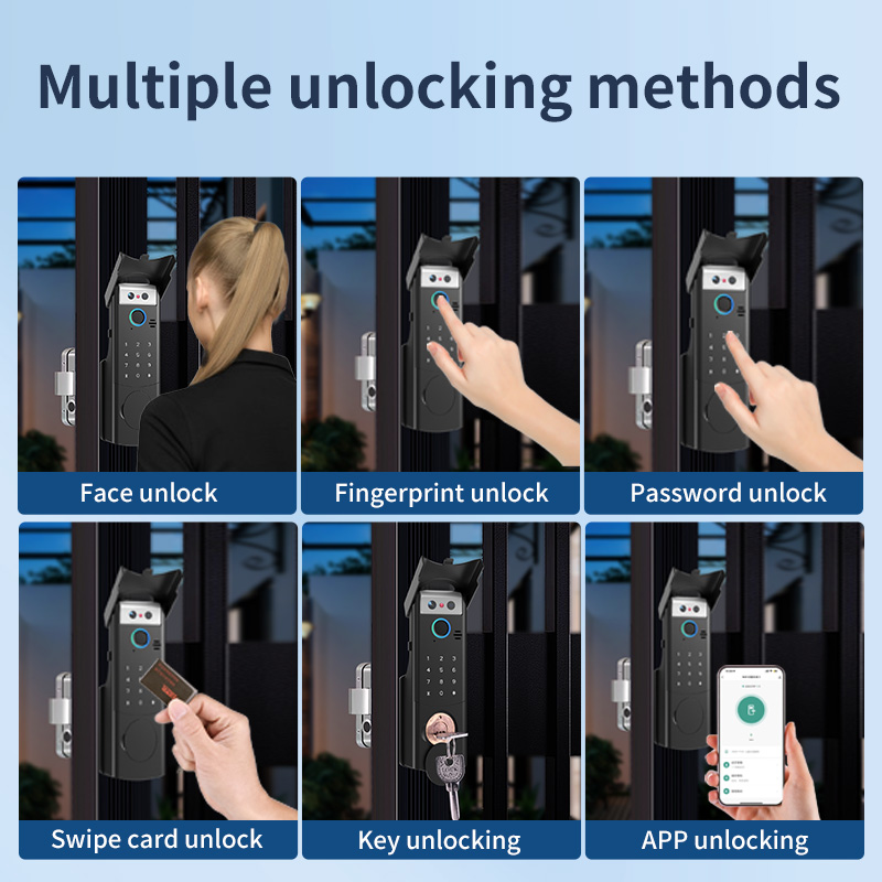 방수 스마트 도어락 원격 앱 비디오 인터콤 3D 얼굴  - Video Door Lock With Camera Peephole 리뷰 및 가격