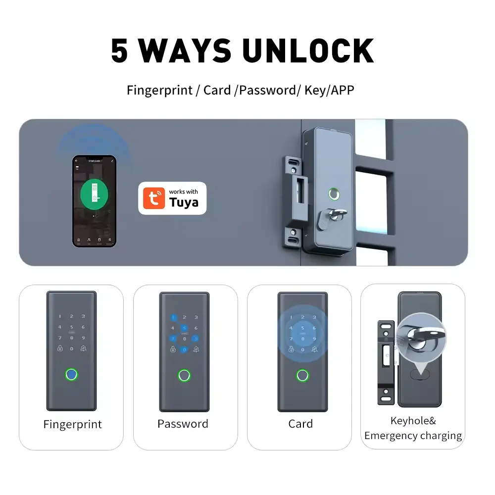 지문 인식 양면 림 도어락 코드 카드 데드볼트 투야 원 - Smart Rim Lock Wifi Fingerprint 리뷰 및 가격