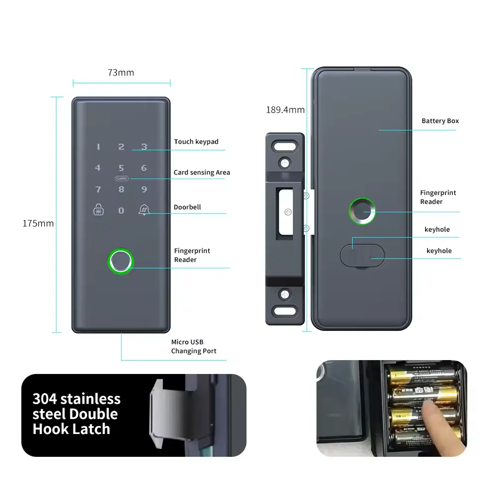 지문 인식 양면 림 도어락 코드 카드 데드볼트 투야 원 - Smart Rim Lock Wifi Fingerprint 리뷰 및 가격