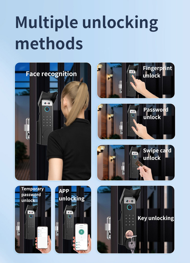 방수 림 잠금 장치 지문 잠금 장치 APP 원격 잠금  - Smart Rim Lock Wifi Fingerprint 리뷰 및 가격