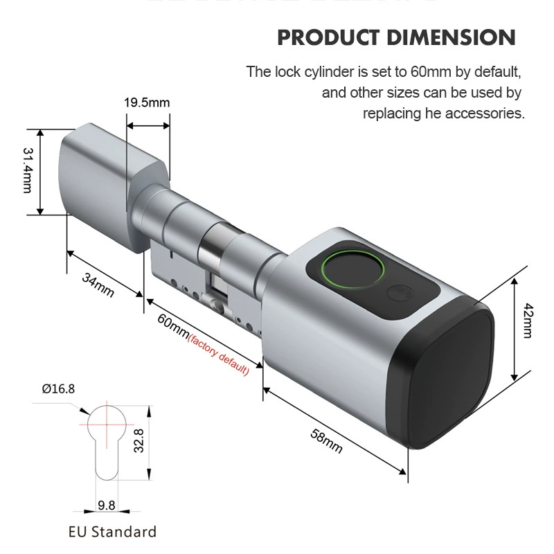 60-90mm 조절 가능 TT 잠금장치/ Tuya 블루 - Smart Door Lock Tuya App 리뷰 및 가격