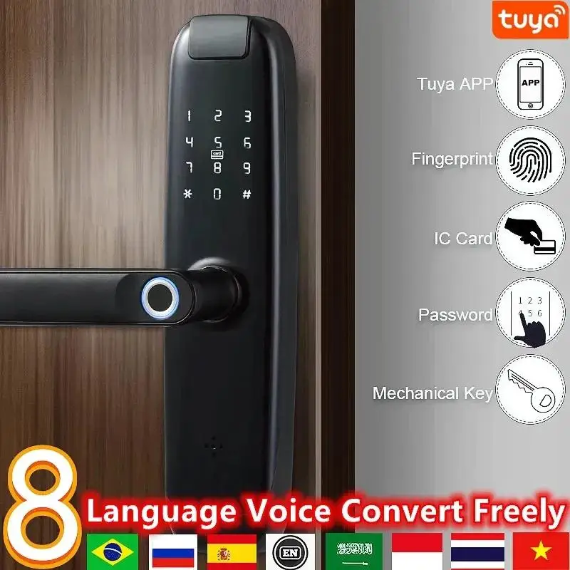 스마트 지문 인식 키리스 도어락 디지털 전자 도어락,  - Digital Door Lock Fingerprint Handle 리뷰 및 가격