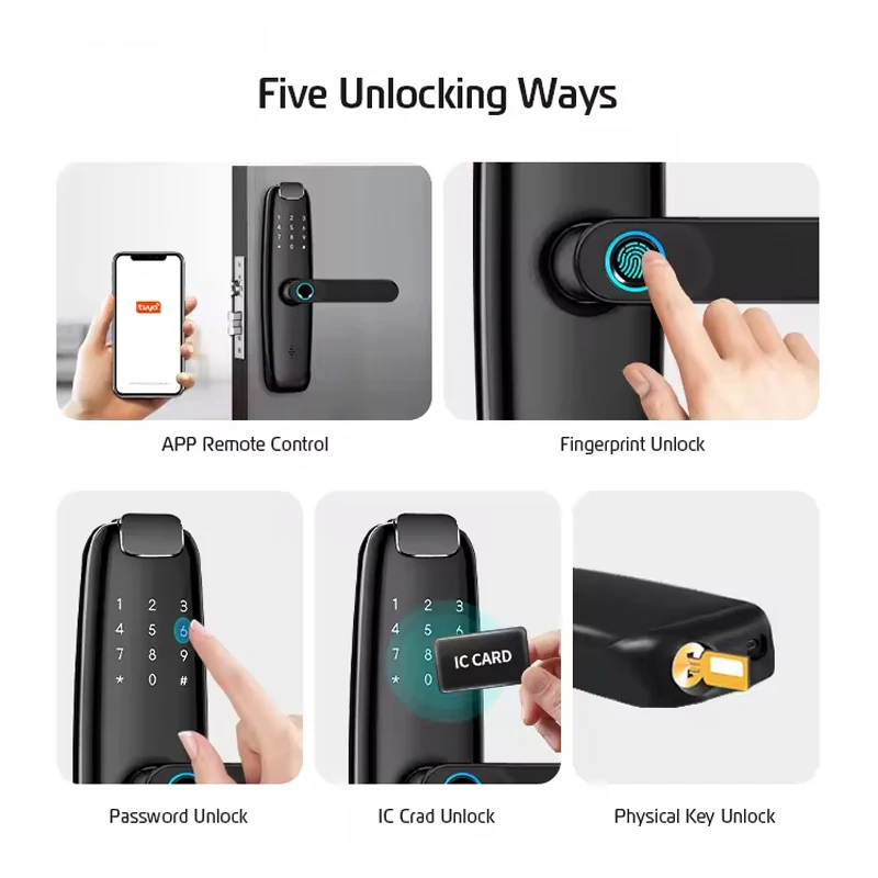 스마트 지문 인식 키리스 도어락 디지털 전자 도어락,  - Digital Door Lock Fingerprint Handle 리뷰 및 가격