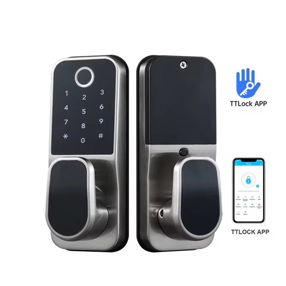 홈 시큐리티 원격 제어 Wifi TTLock 앱 지능형 - Digital Door Lock Fingerprint Handle 리뷰 및 가격