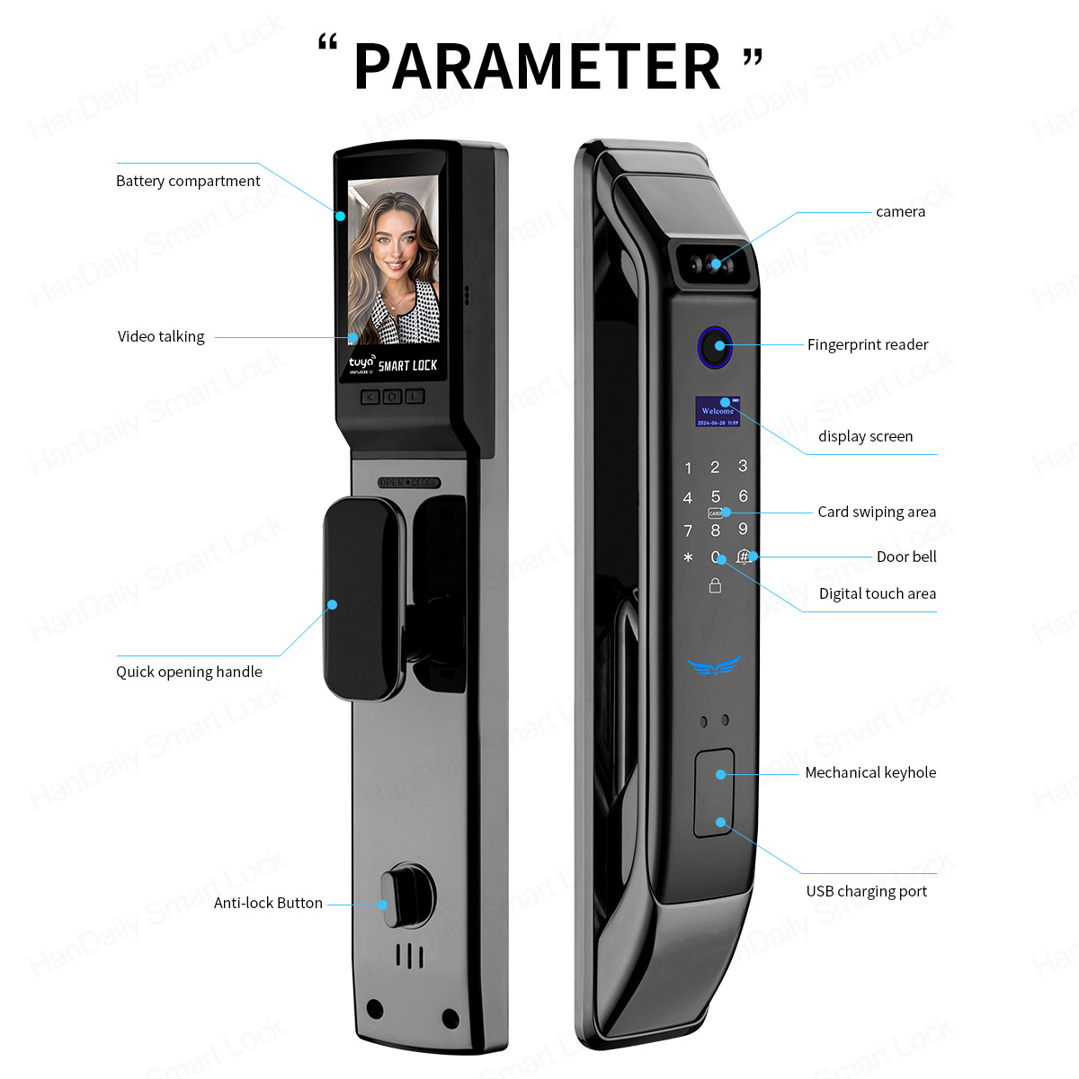 유스마트고 앱 스마트락 3D 얼굴인식 자동 지문인식 와 - Video Door Lock With Camera Peephole 리뷰 및 가격