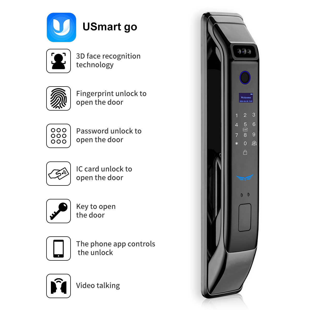 유스마트고 앱 스마트락 3D 얼굴인식 자동 지문인식 와 - Video Door Lock With Camera Peephole 리뷰 및 가격