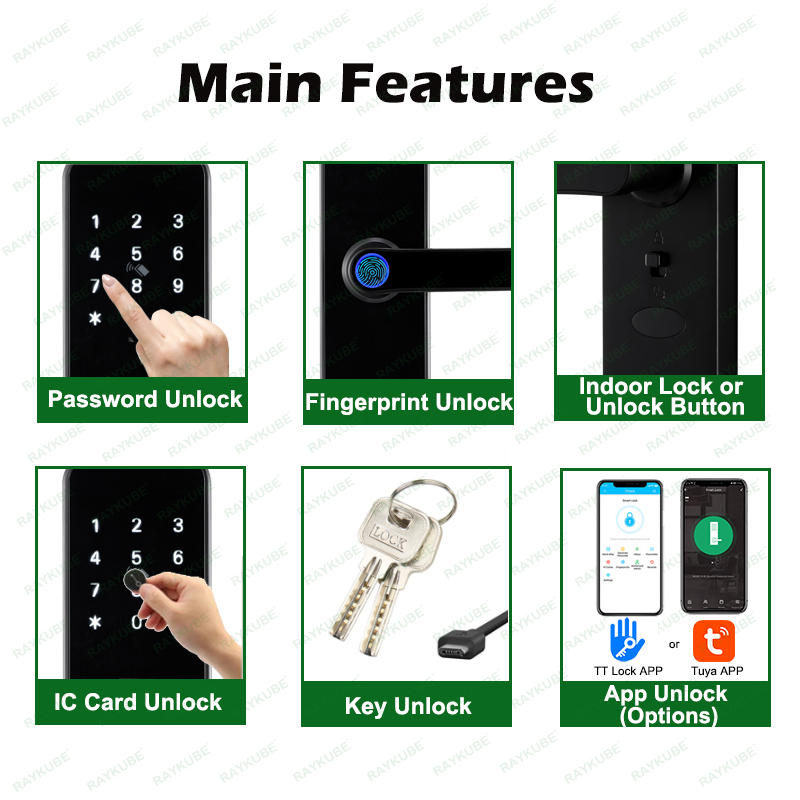 RAYKUBE K8 스마트 도어 잠금 장치 TTlock - Smart Lock For Sliding Door 리뷰 및 가격