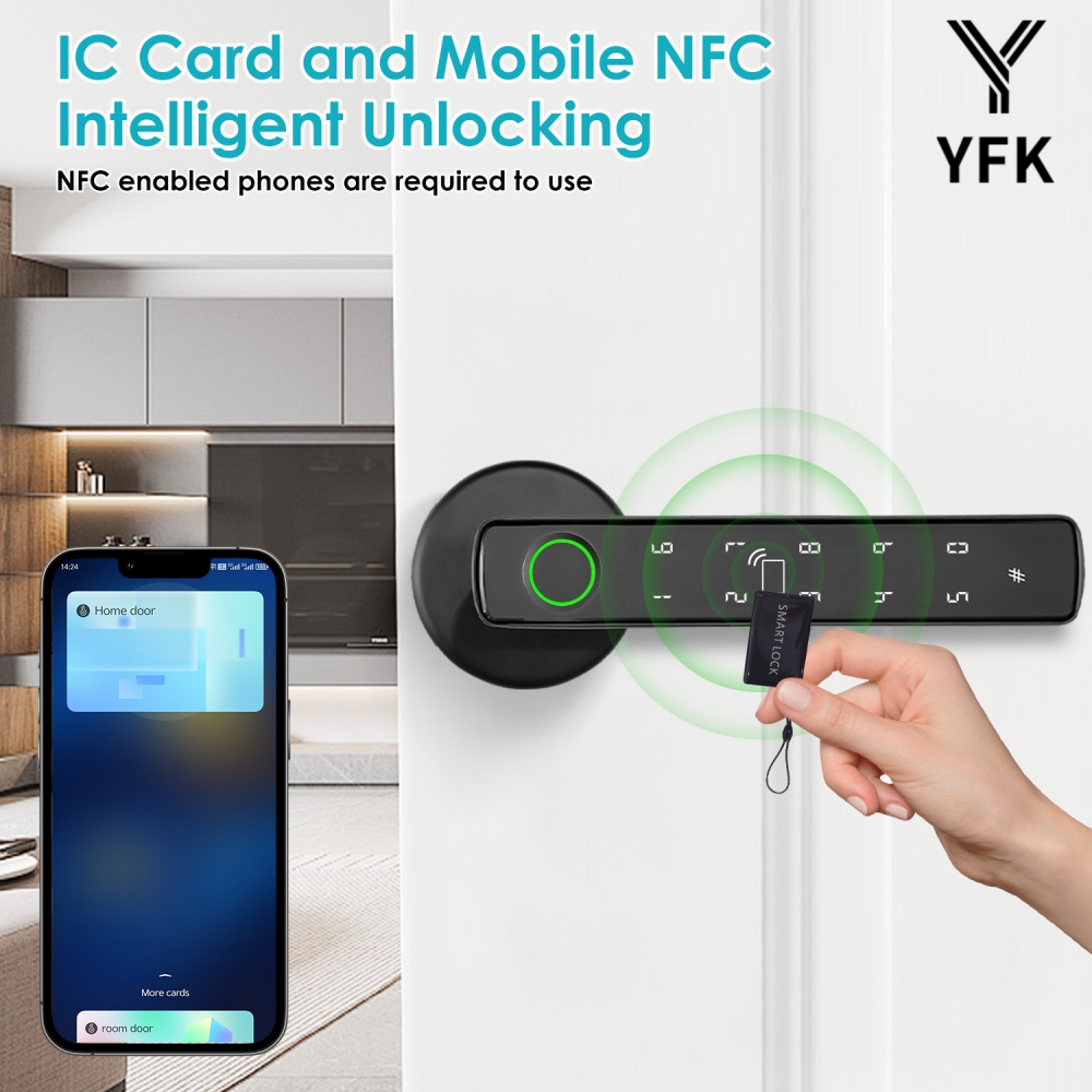 YFK 투야 5-in-1 스마트 도어 핸들 잠금장치 블 - Fingerprint Padlock Weatherproof 리뷰 및 가격
