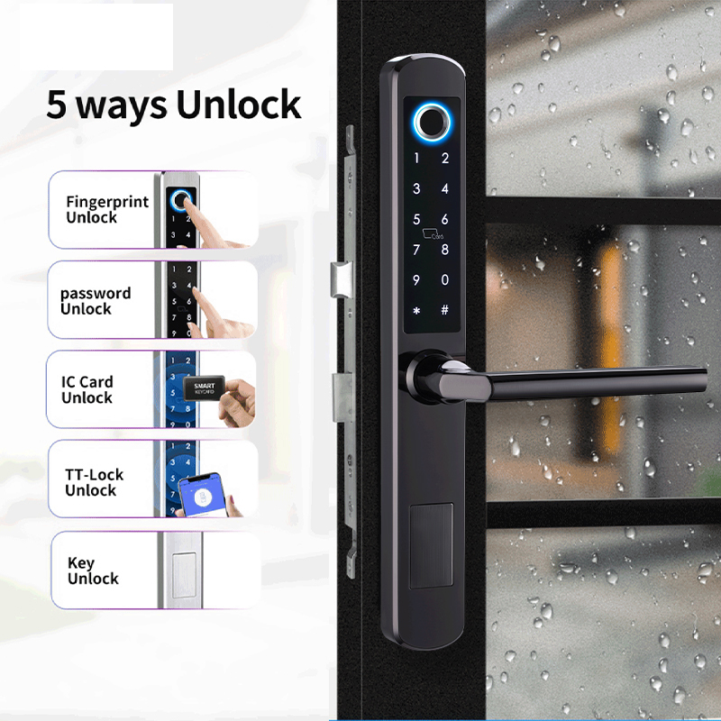 IP66 알루미늄 안뜰 슬라이딩 유리 도어 스마트 잠금 - Digital Door Lock Fingerprint Handle 리뷰 및 가격