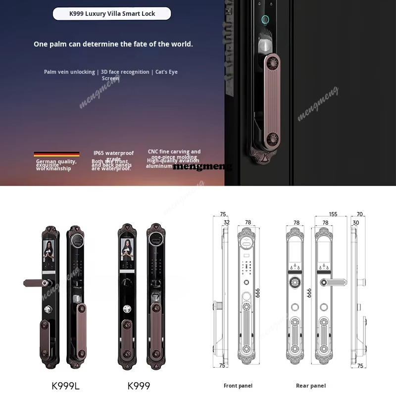 빌라 이중문 스마트 도어락 손바닥 정맥 3D 얼굴 인식 - Smart Door Lock 3D Face Palm Vein 리뷰 및 가격