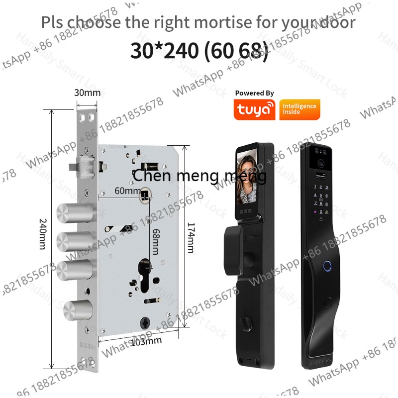 3D 얼굴인식 스마트 도어락 (투야 와이파이 지문 비디 - Video Door Lock With Camera Peephole 리뷰 및 가격