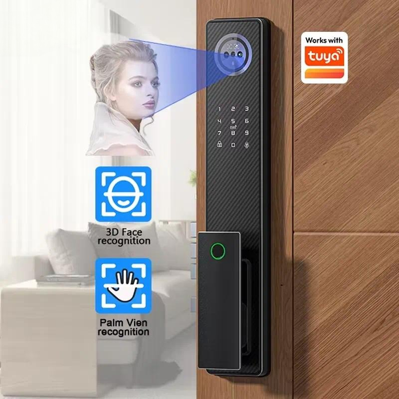 지문 인식 알루미늄 스마트 도어락, 3D 얼굴 인식 및 - Smart Door Lock 3D Face Palm Vein 리뷰 및 가격