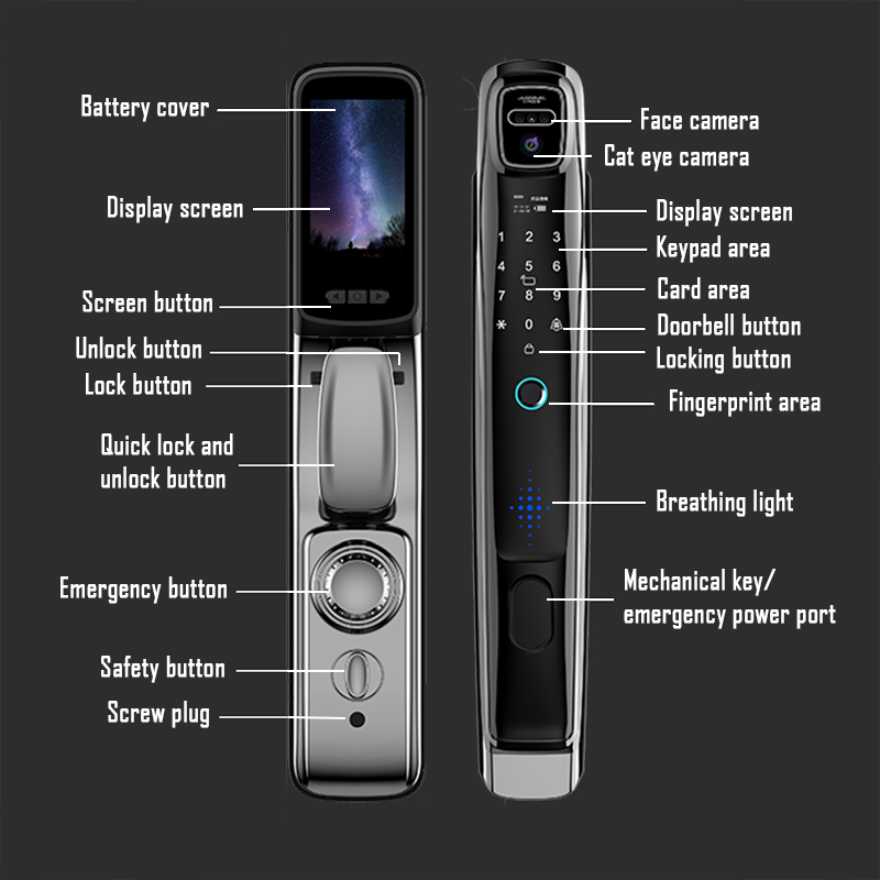 Wifi Tuya APP 얼굴 인식 카메라 비디오 통화 - Video Door Lock With Camera Peephole 리뷰 및 가격