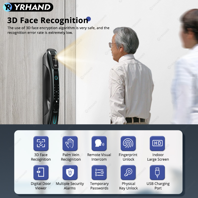 스마트 잠금장치, 3D 얼굴 인식, 손바닥 정맥 인식, - Smart Door Lock Fingerprint Wifi 리뷰 및 가격