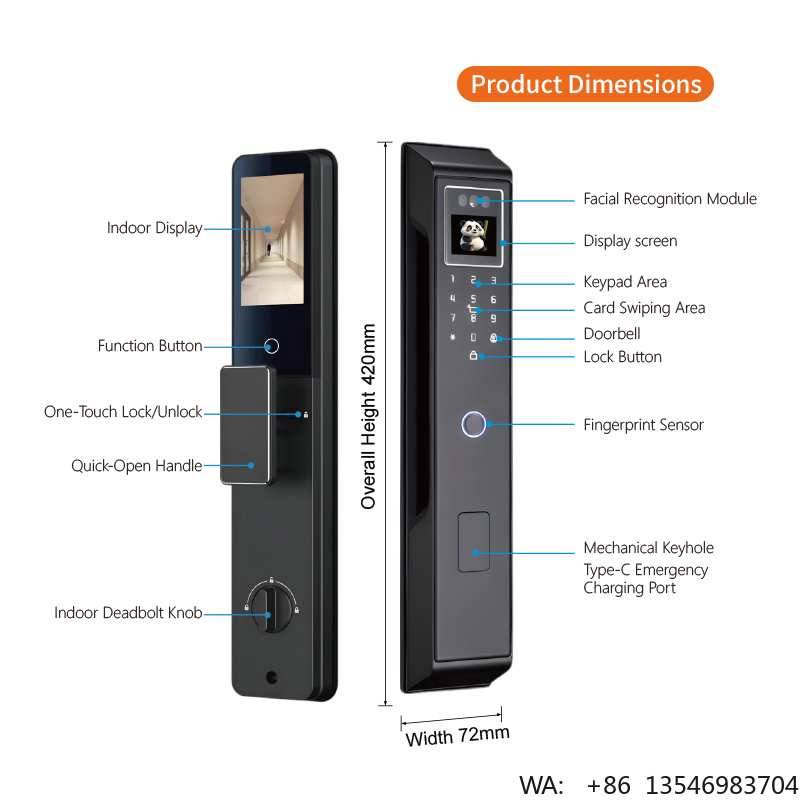 AI 음성 스마트 도어락, 3D 얼굴 인식 및 손바닥  - Smart Door Lock 3D Face Palm Vein 리뷰 및 가격