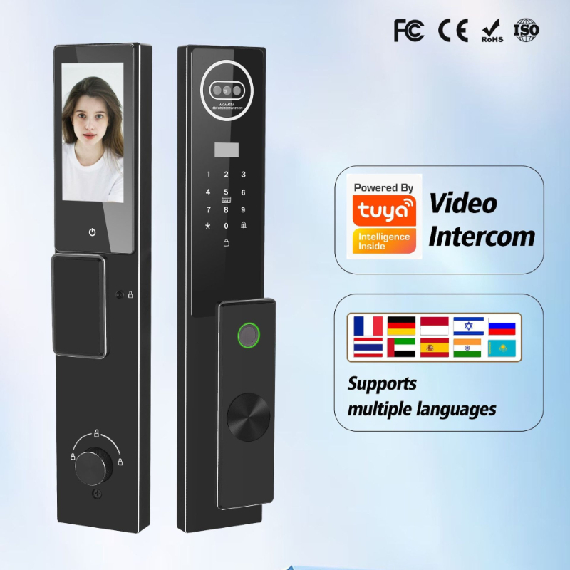 투야(Tuya) 비밀번호, 얼굴 인식, 비디오 인터콤, - Video Door Lock With Camera Peephole 리뷰 및 가격