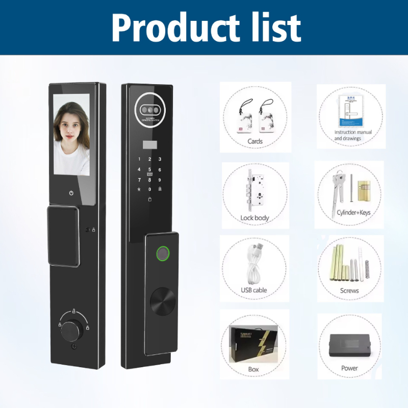 투야(Tuya) 비밀번호, 얼굴 인식, 비디오 인터콤, - Video Door Lock With Camera Peephole 리뷰 및 가격