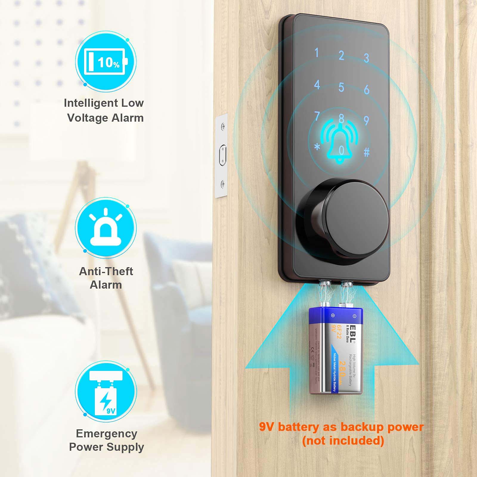 TTlock 앱 스마트 잠금 키리스 엔트리 데드볼트 도 - Smart Lock Deadbolt Keypad Bluetooth 리뷰 및 가격